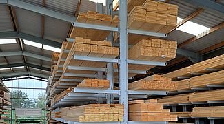 Rayonnage cantilever, galvanisé à chaud