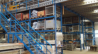 Rayonnage à palettes avec mezzanine